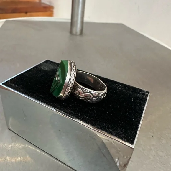 Art Deco style ring - sterling-size 7 - Picture 7 of 9